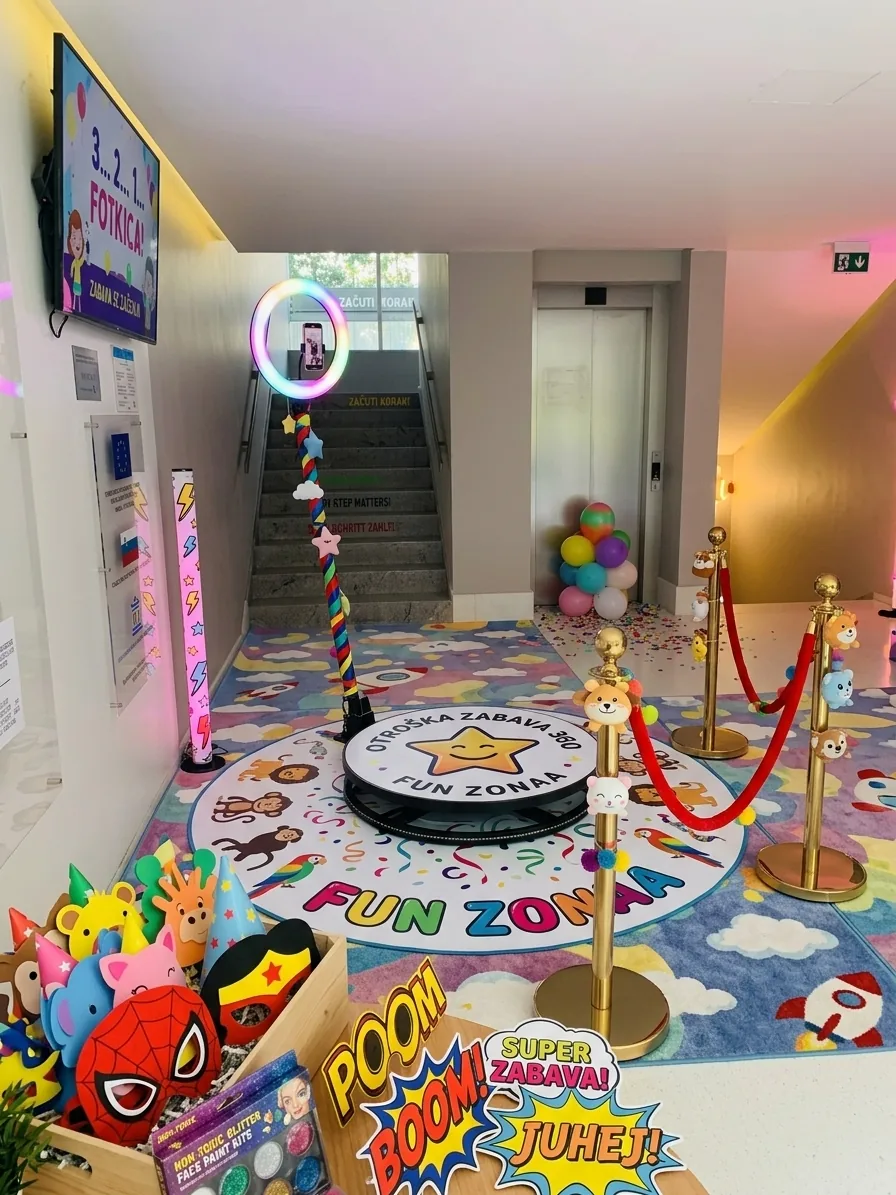 360 video booth za otroške zabave