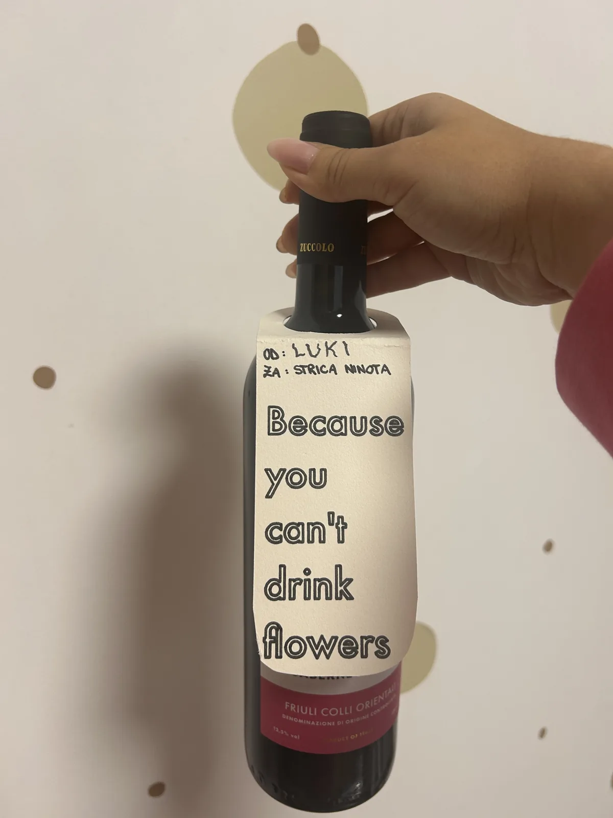 Personalizirana tablica za steklenico vina